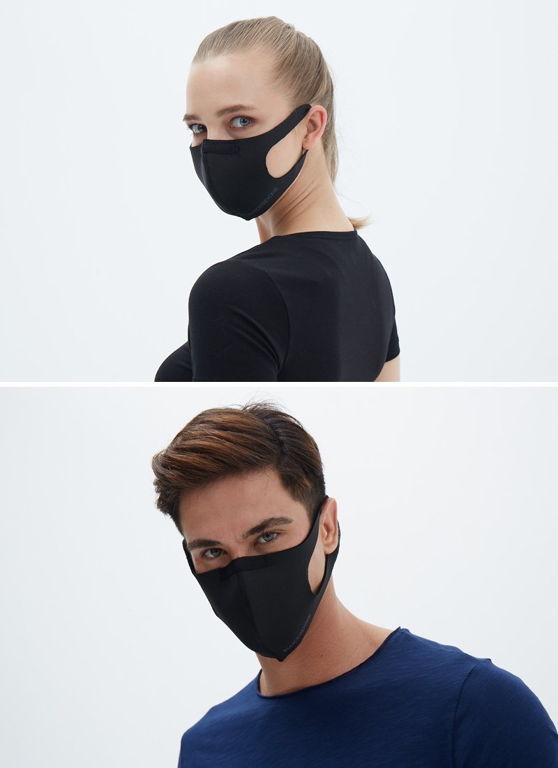 BLACKSPADE Unisex Koruyucu Maske Siyah L